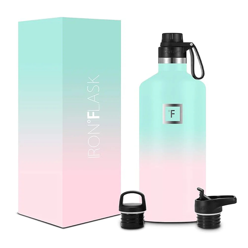 Functional Iron Flask Narrow Mouth Bottle with Spout Lid 1900ml