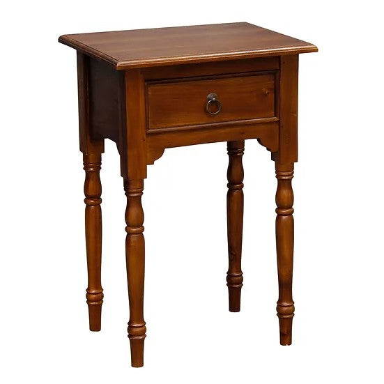 Functionality Turn Leg 1 Drawer Side Table - Brown