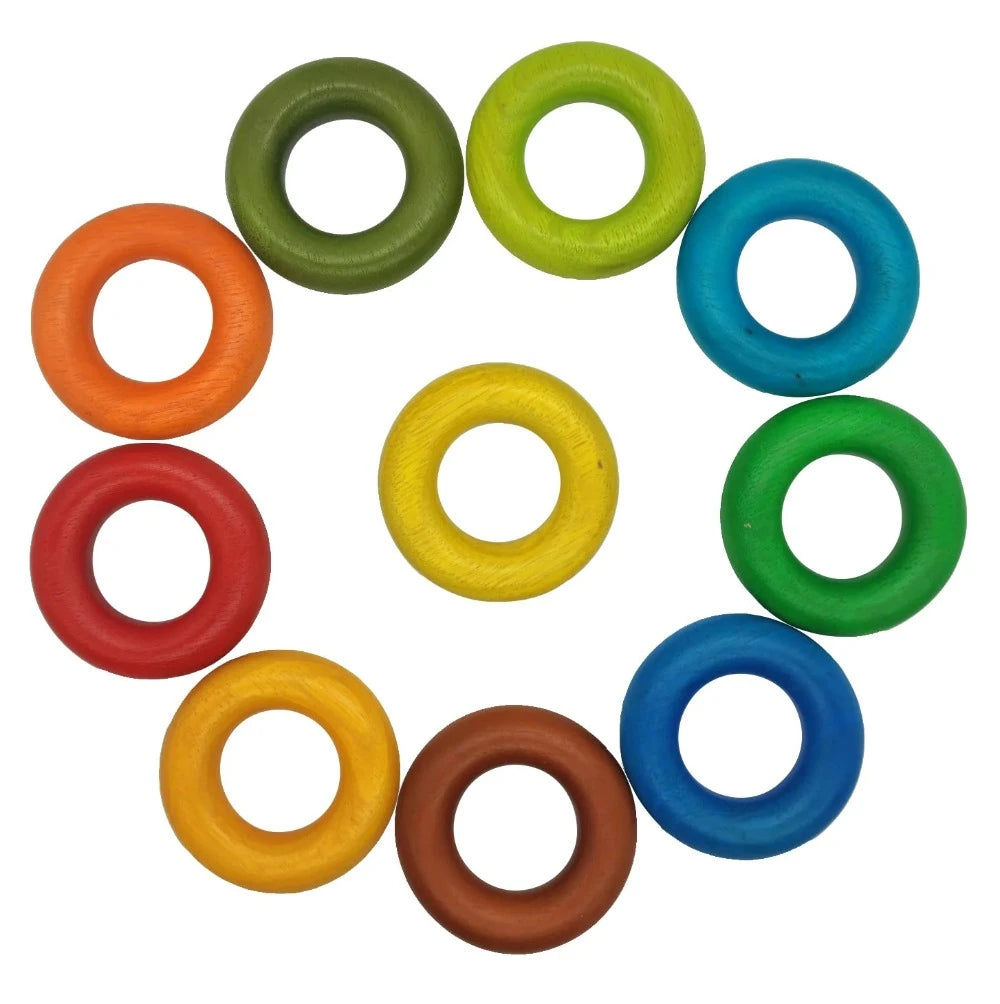 Fun play Wooden Colorful Ring Teether