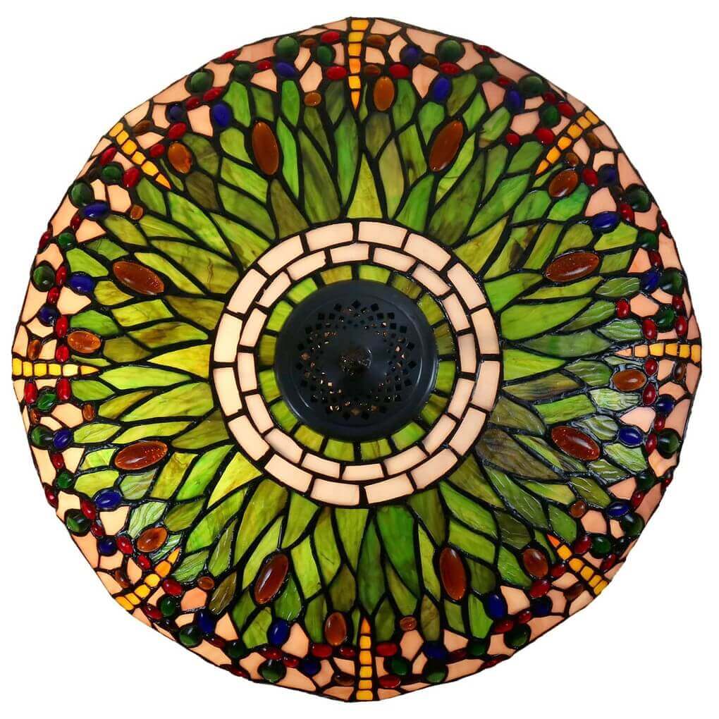 Gems & Dragonflies Tiffany Stained Glass Table Lamp (Available in 2 Colors)
