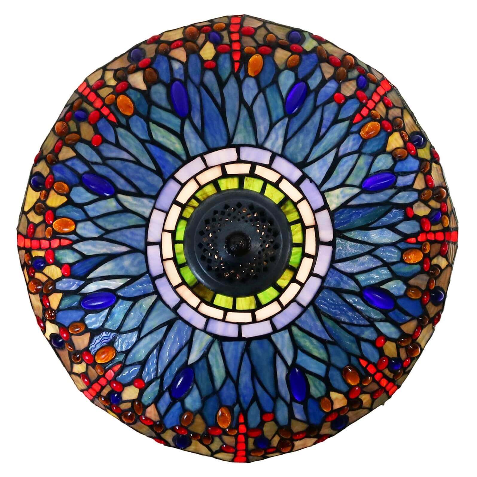 Gems & Dragonflies Tiffany Stained Glass Table Lamp (Available in 2 Colors)