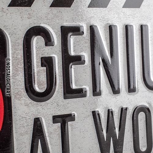 Genius At Work - Nostalgic-Art Hanging Sign - 10x20cm