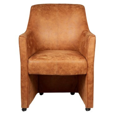 Genoa Rustic Armchair with Wheels and Back-Side Handle