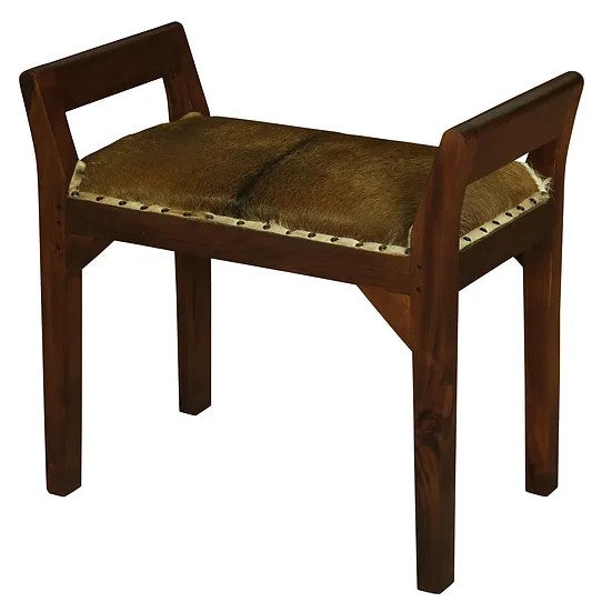 Genuine Boston Goat Hide Bench - Small