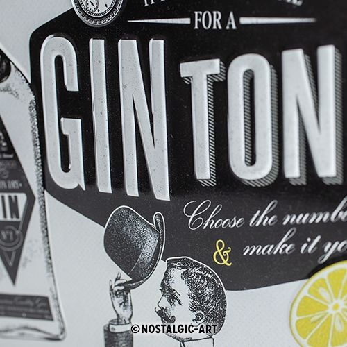 Gin Tonic - Sign Board 15 x 20cm