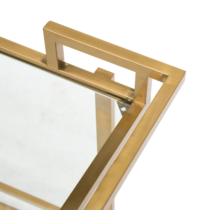 Glass Metal Elegant Bar Cart