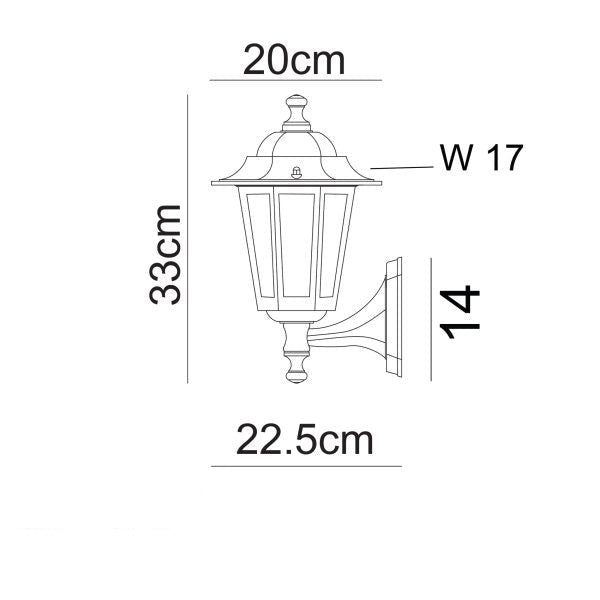 Glass Panel Traditional Outdoor Wall Light (Available in 2 Colors)