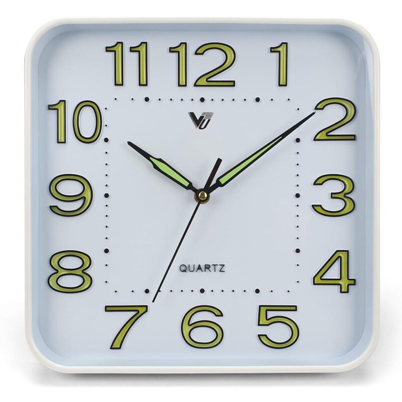 Glow-In-Dark Wall Clock 30cms - Square