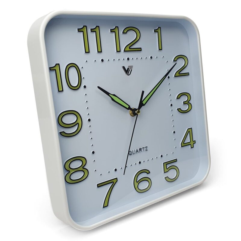 Glow-In-Dark Wall Clock 30cms - Square