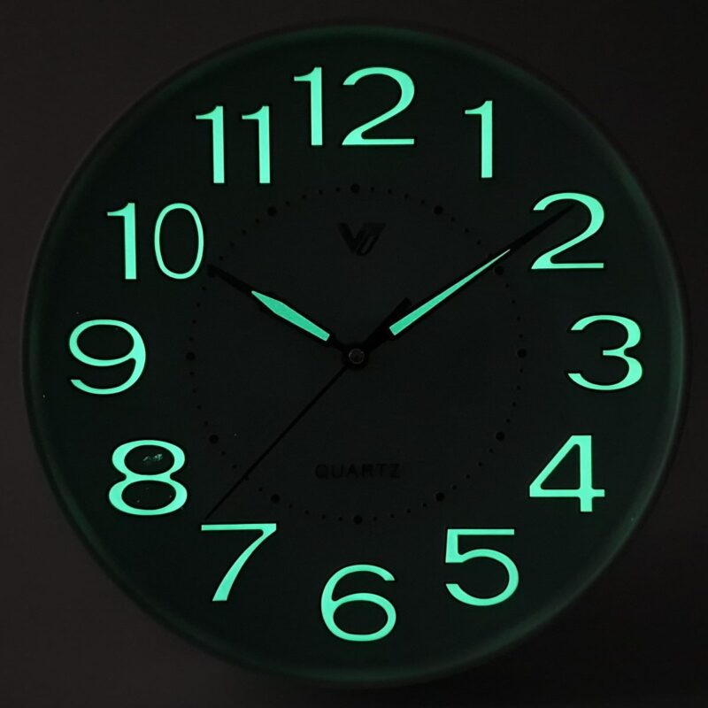 Glow-In-Dark Wall Clock 30cms - Round