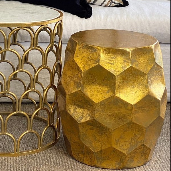 Golden Honeycomb Side Table