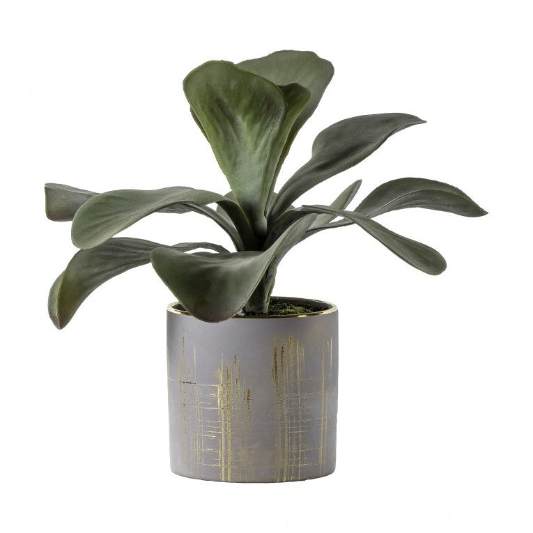 Artificial Kalanchoe Blossoms in Ceramic Pot