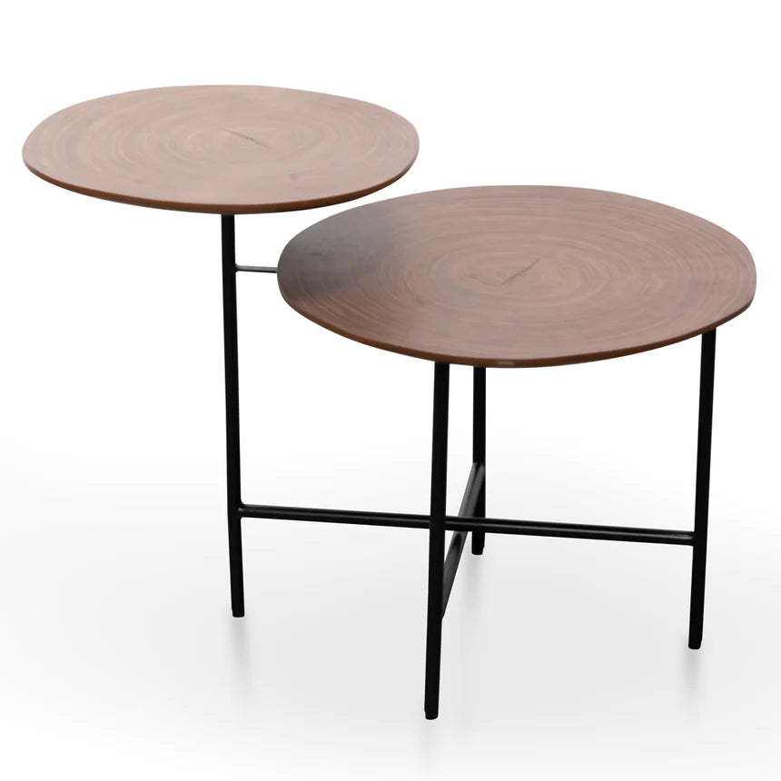 Golden Walnut Side Table 51cms - Walnut & Black