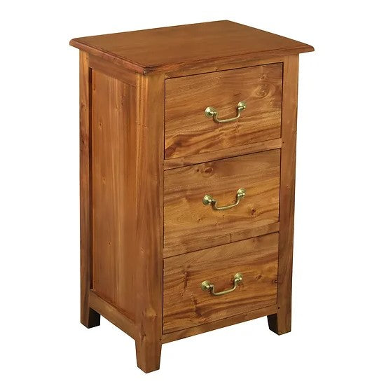 Graceful 3 Drawer Lamp Table - Light Brown