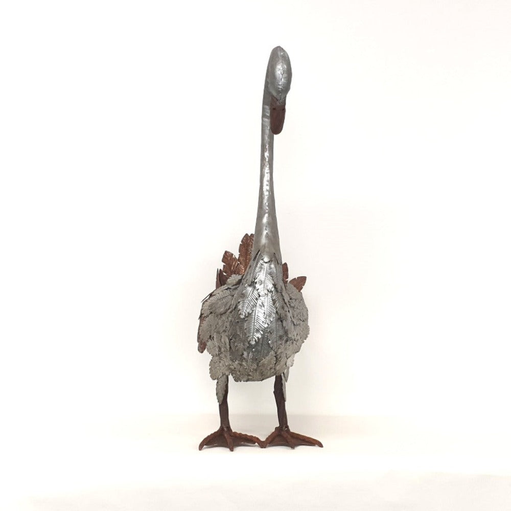 Graceful Swan Metal Statue