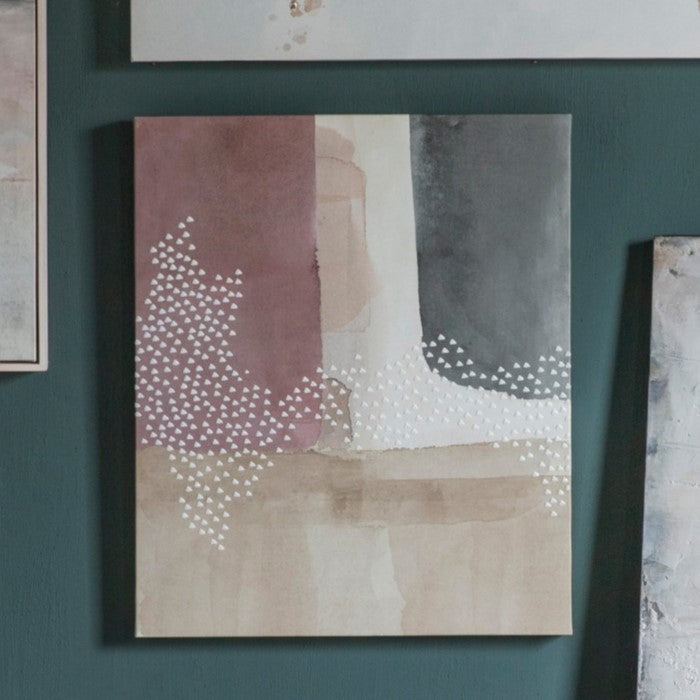 Graceful Texture Blush Cubic Art on Canvas