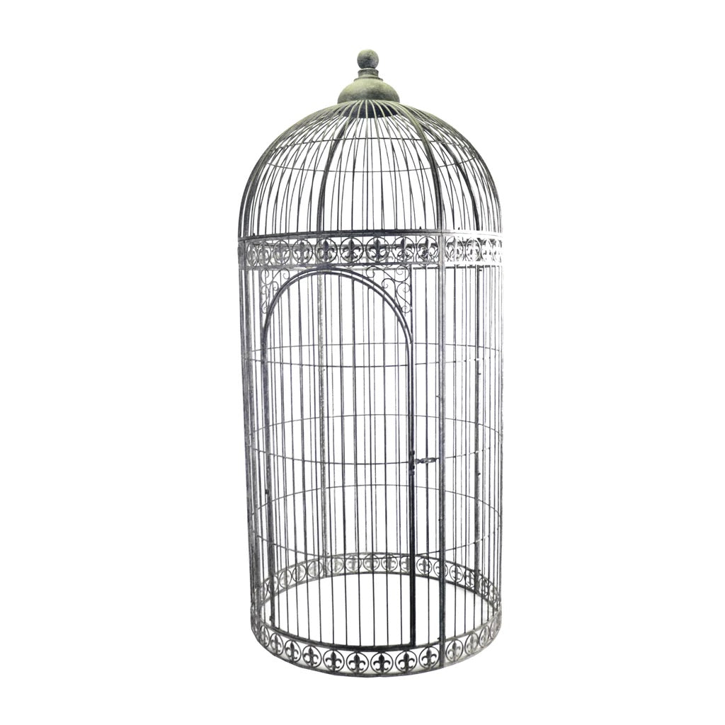 Grand Free Standing Bird Cage Rusty Grey 265cms