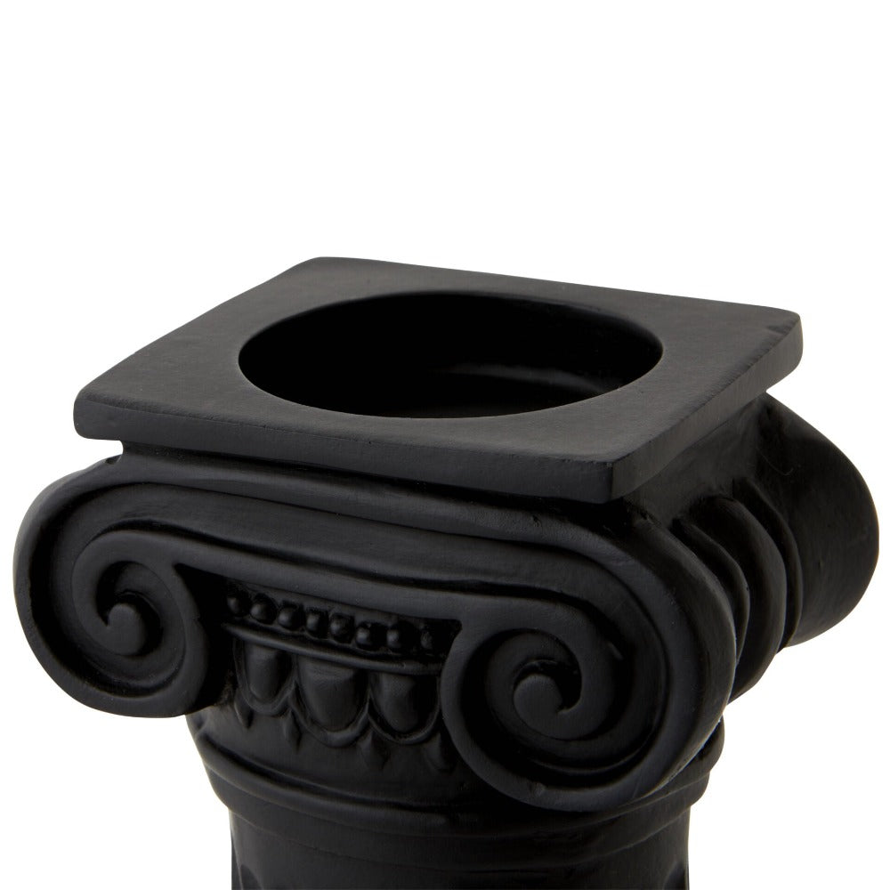 Greek Column Pillars Candle Holder - Tall Black