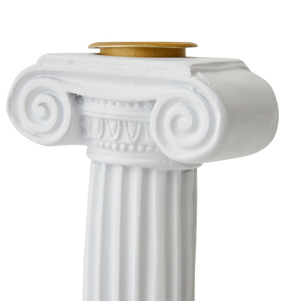 Greek Column Pillars Candle Holder - Short White