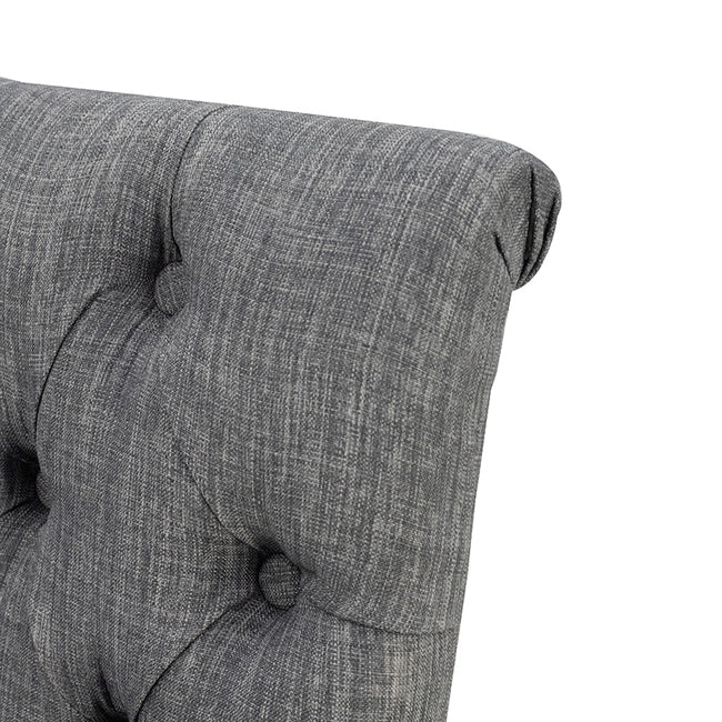Grey Buttoned Back Armless Dining Chairs - Set of 2