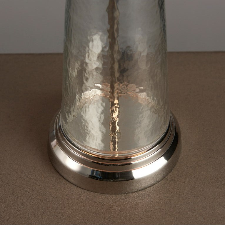 Hammered Radiance Lamp in Grey Velvet