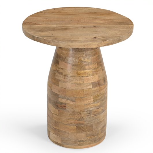 Hand Crafted Hardwood Side Table - Natural