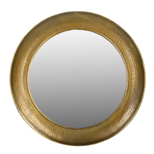 Hand Punched Gold and Brass Metal Mirror 80cms
