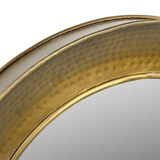 Hand Punched Gold and Brass Metal Mirror 80cms