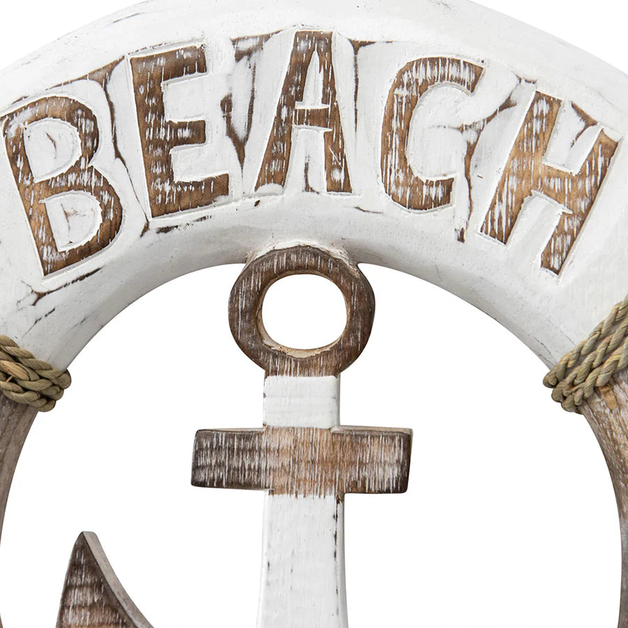 Handcrafted Beach House Anchor Wallart - 30x3cms