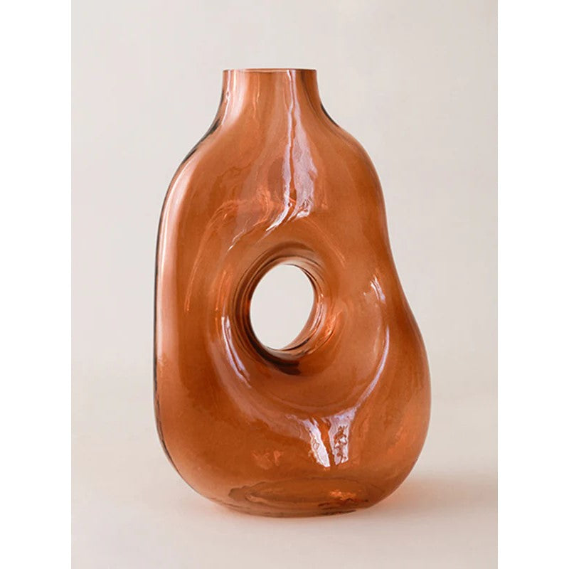 Handcrafted Caro Brown Glass Vessel