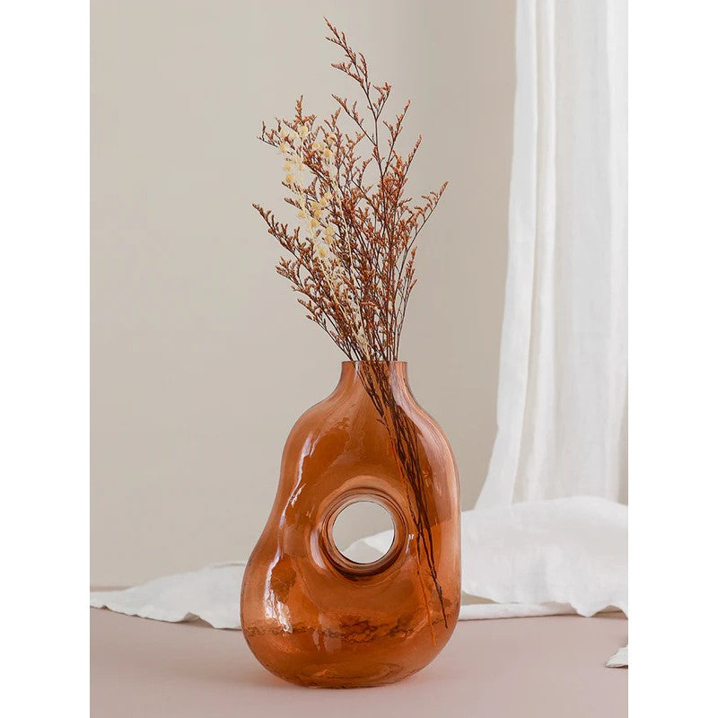 Handcrafted Caro Brown Glass Vessel