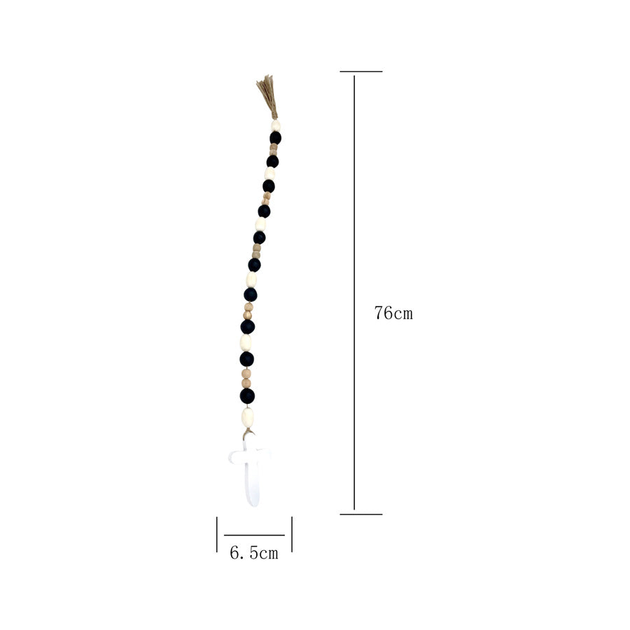 Handcrafted Cross with Natural Beaded Garland