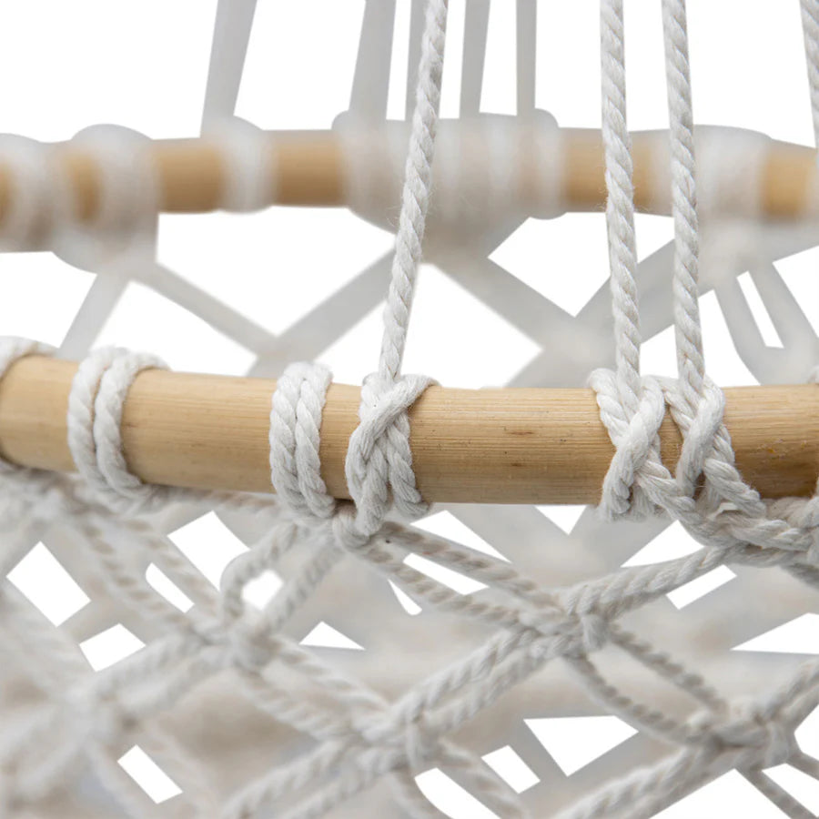 Handcrafted Macrame with Timber Potplant Hanger 90cms