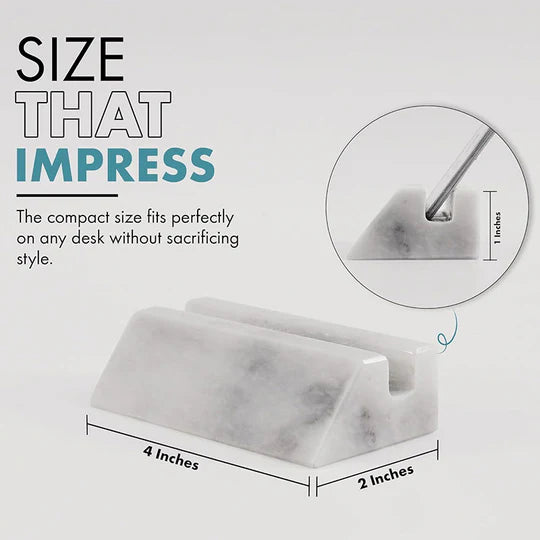 Handcrafted Marble Business Card Holder - White