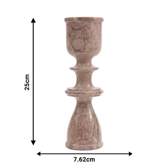 Handcrafted Marble Candle Holder - Brown