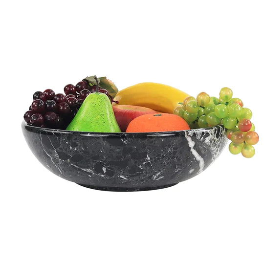 Handcrafted Marble Fruit Bowl 25cm - Available in 3 Colors