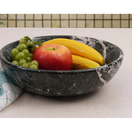 Handcrafted Marble Fruit Bowl 25cm - Available in 3 Colors