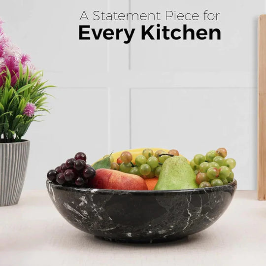 Handcrafted Marble Fruit Bowl 25cm - Available in 3 Colors