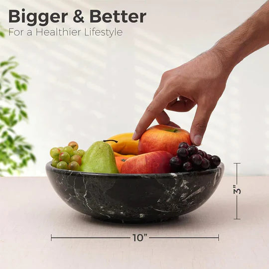 Handcrafted Marble Fruit Bowl 25cm - Available in 3 Colors