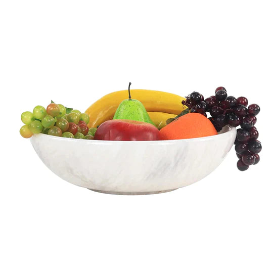 Handcrafted Marble Fruit Bowl 25cm - Available in 3 Colors