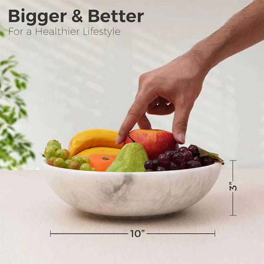 Handcrafted Marble Fruit Bowl 25cm - Available in 3 Colors
