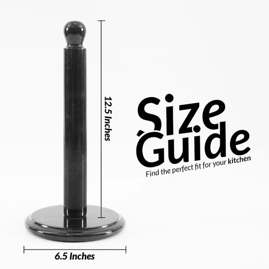 Handcrafted Marble Paper Towel Holder - Black