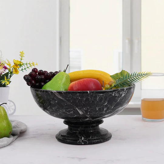 Handcrafted Pedestal Fruit Bowl 25cm - (Available in 3 Colors)