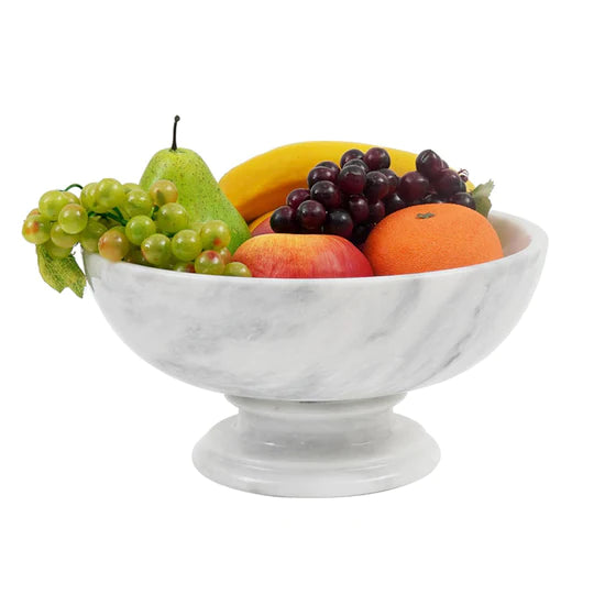 Handcrafted Pedestal Fruit Bowl 25cm - (Available in 3 Colors)