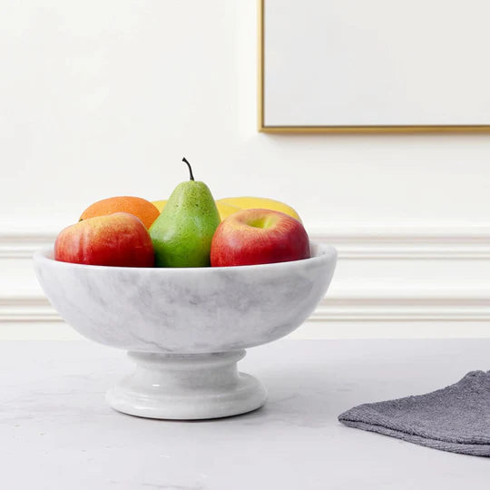 Handcrafted Pedestal Fruit Bowl 25cm - (Available in 3 Colors)