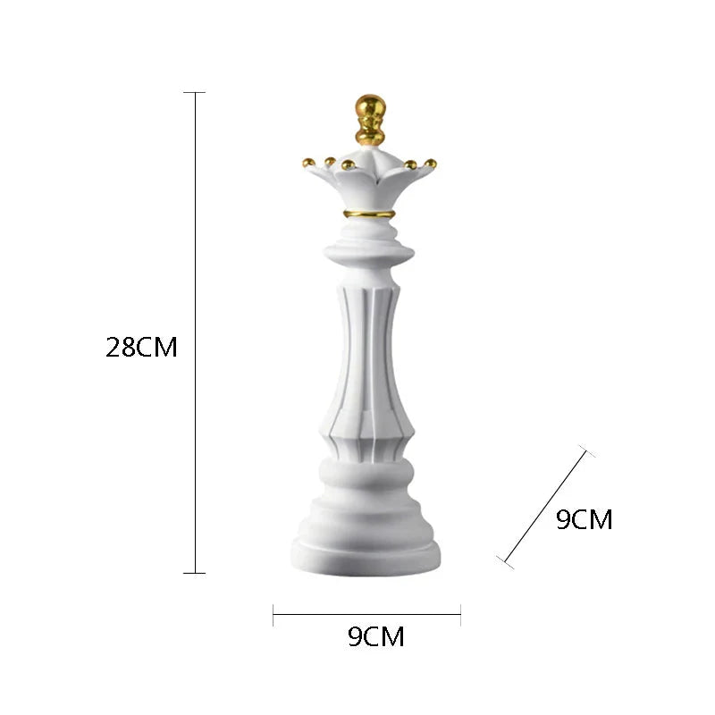 Handcrafted Resin Queen Chess Piece Decor - White