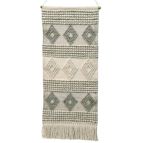 Handcrafted Artistry Woolen Wall Art - Ivory & Grey