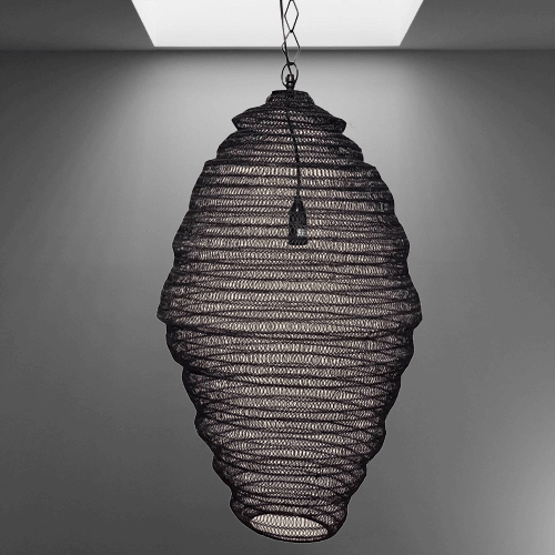 Handcrafted Wire Pendant Oval - Black