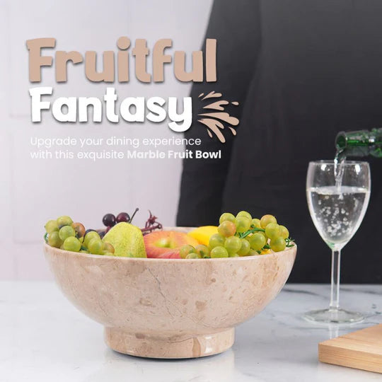 Handmade Fruit Marble Stone Bowl - Light Brown