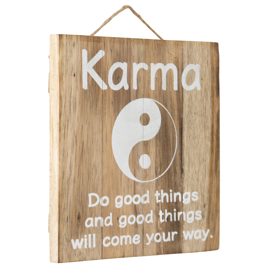 Handmade Wooden "Karma" Sign Wall Art